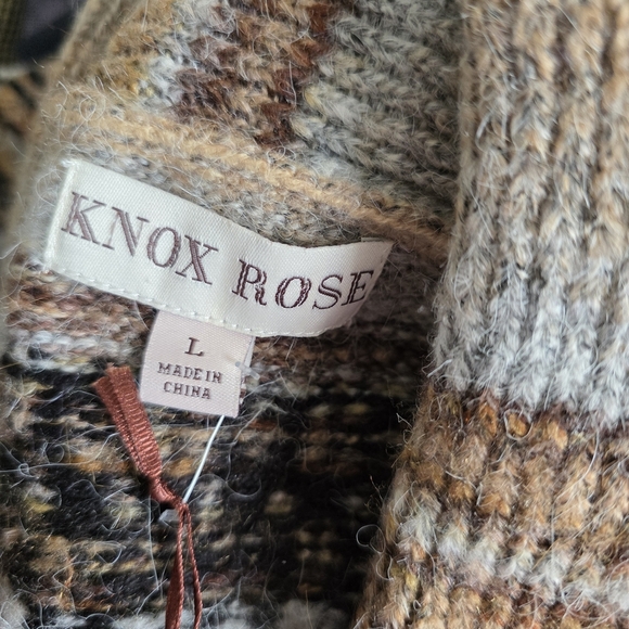 Knox Rose Aztec Southwestern Pattern Bulky Hippie Boho Cardigan New With Tags - Picture 5 of 5